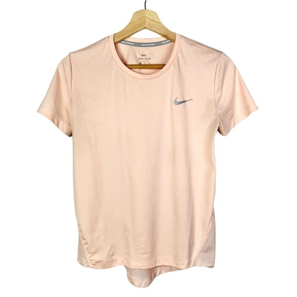Nike Dri-Fit Light Pink Mesh Back Athletic Short Sleeve T-Shirt S - Picture 1 of 4